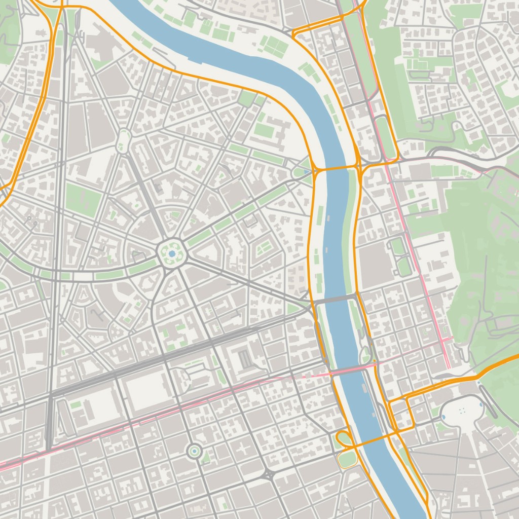 Rome map export with clean editable vector roads and waterways