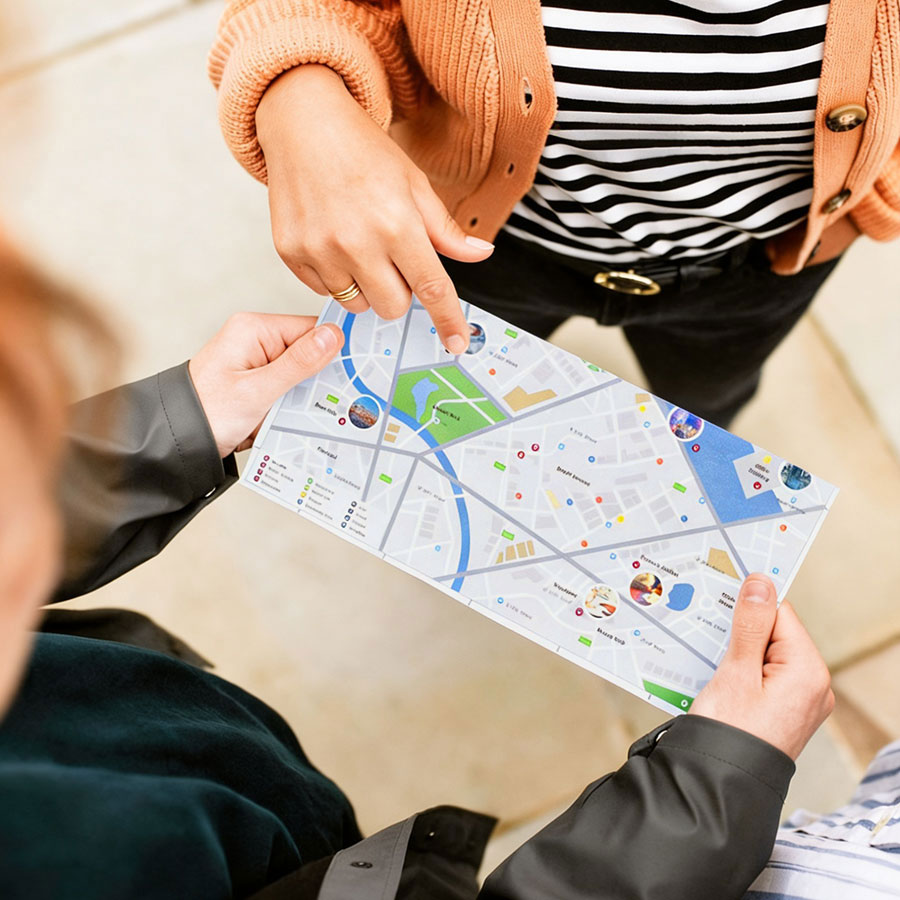 Graphic design work using a MapVG vector map